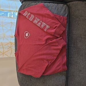 Girls old navy maroon sweatshirt size L 10/12 worn once